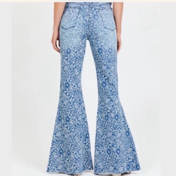 Altar'd State Floral Blue Flare Jeans - Picture 2 of 3